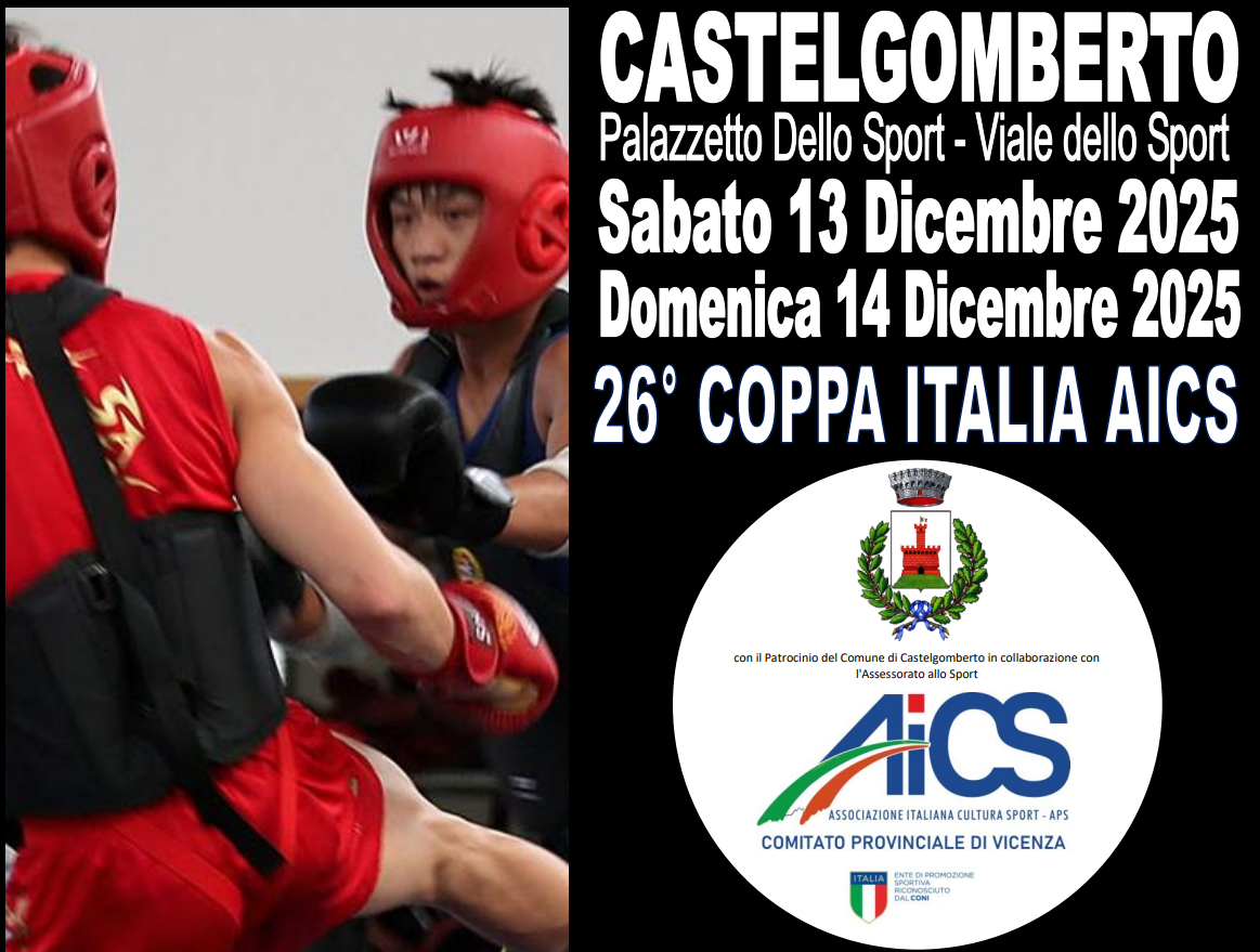 26° Coppa Italia AiCS Kung Fu Wu Shu a Castelgomberto (VI) – 13-14/12/2025