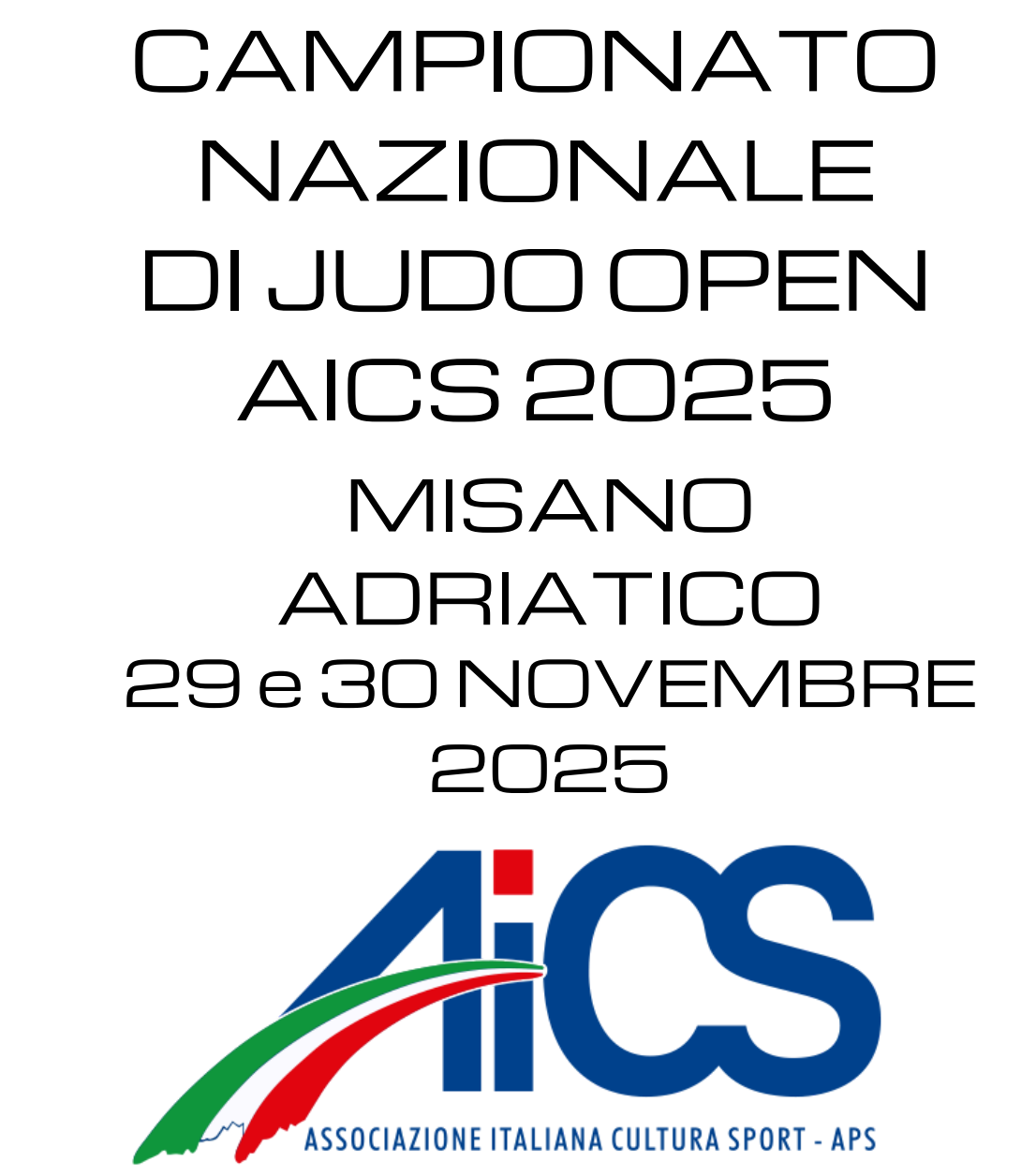 Campionato Nazionale di Judo in programma a Misano Adriatico (RN) NEI GIORNI 29-30 novembre 2025