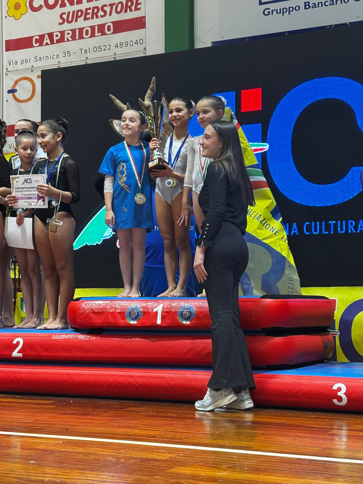 podio al Campionato Nazionale Aics di ginnastica artistica