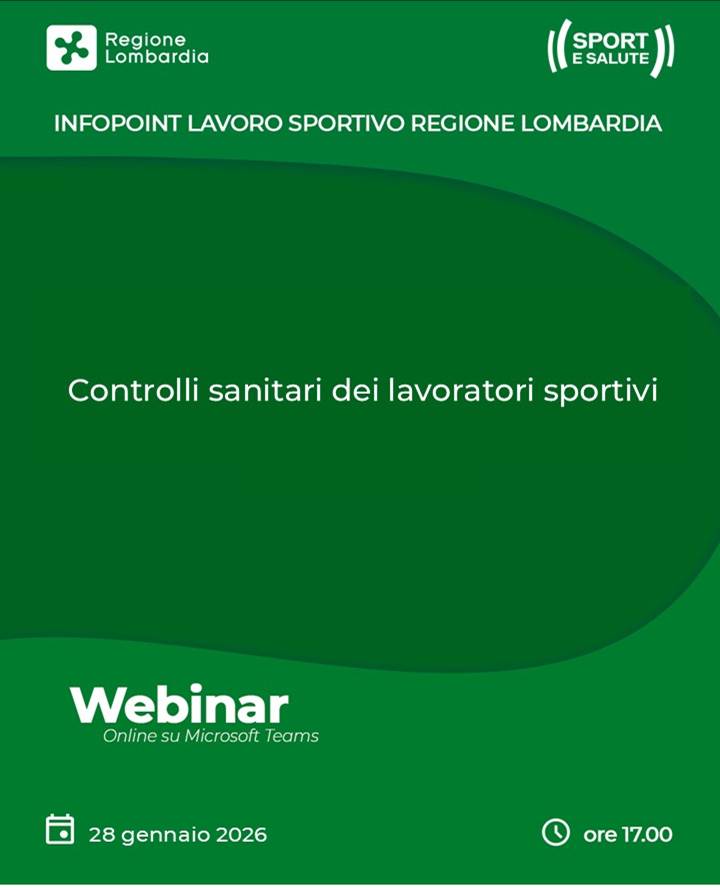 webinar Controlli sanitari dei lavoratori sportivi