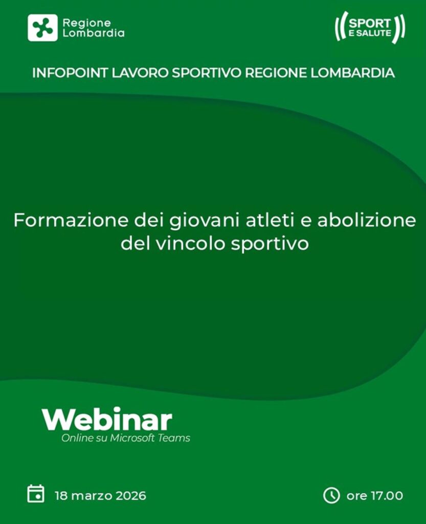 Infopoint lavoro sportivo Regione Lombardia